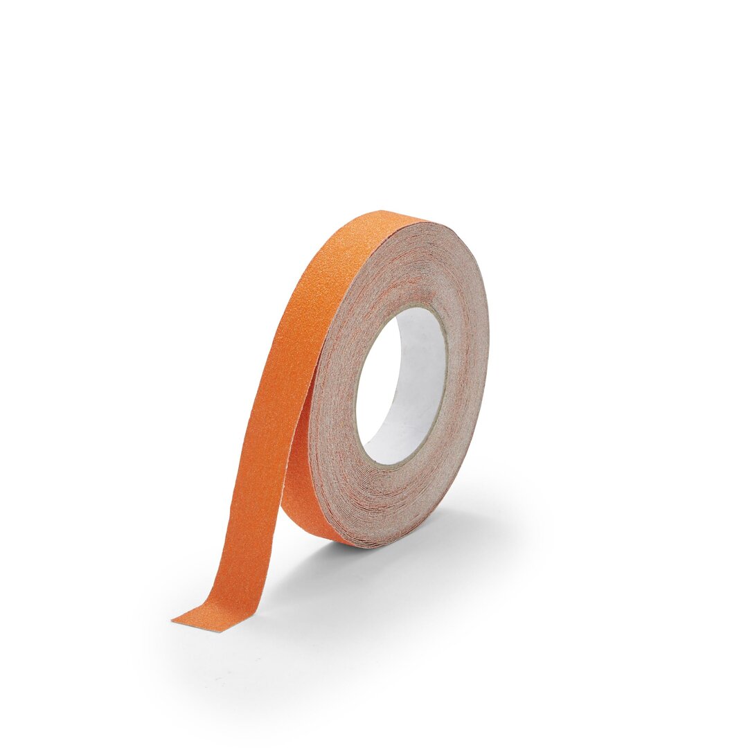 Oranžová korundová protiskluzová páska pro nerovné povrchy FLOMA Conformable - délka 18,3 m, šířka 2,5 cm, tloušťka 1,1 mm