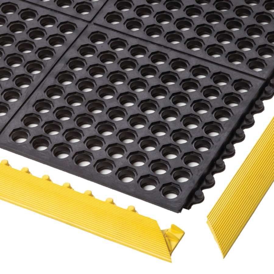 Černá gumová průmyslová rohož Cushion Easy - 91 x 91 x 1,9 cm