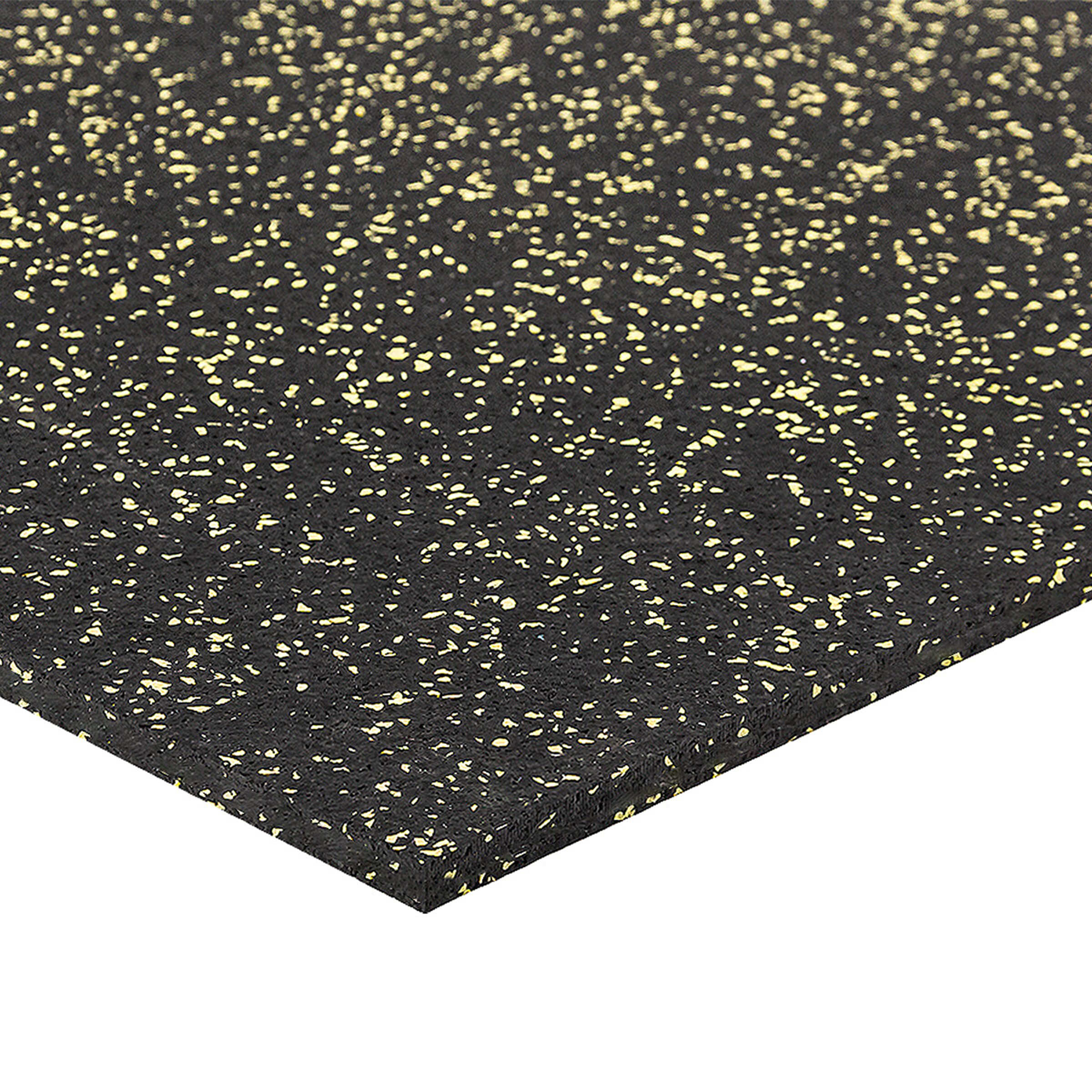 Černo-žlutá podlahová guma (puzzle - okraj) FLOMA FitFlo SF1050 - délka 100 cm, šířka 100 cm, výška 1 cm