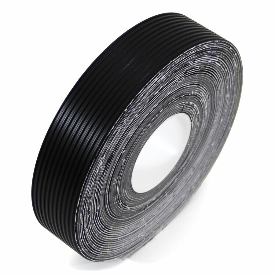 Černá gumová ochranná protiskluzová páska FLOMA Ribbed - 18,3 m x 5 cm a tloušťk