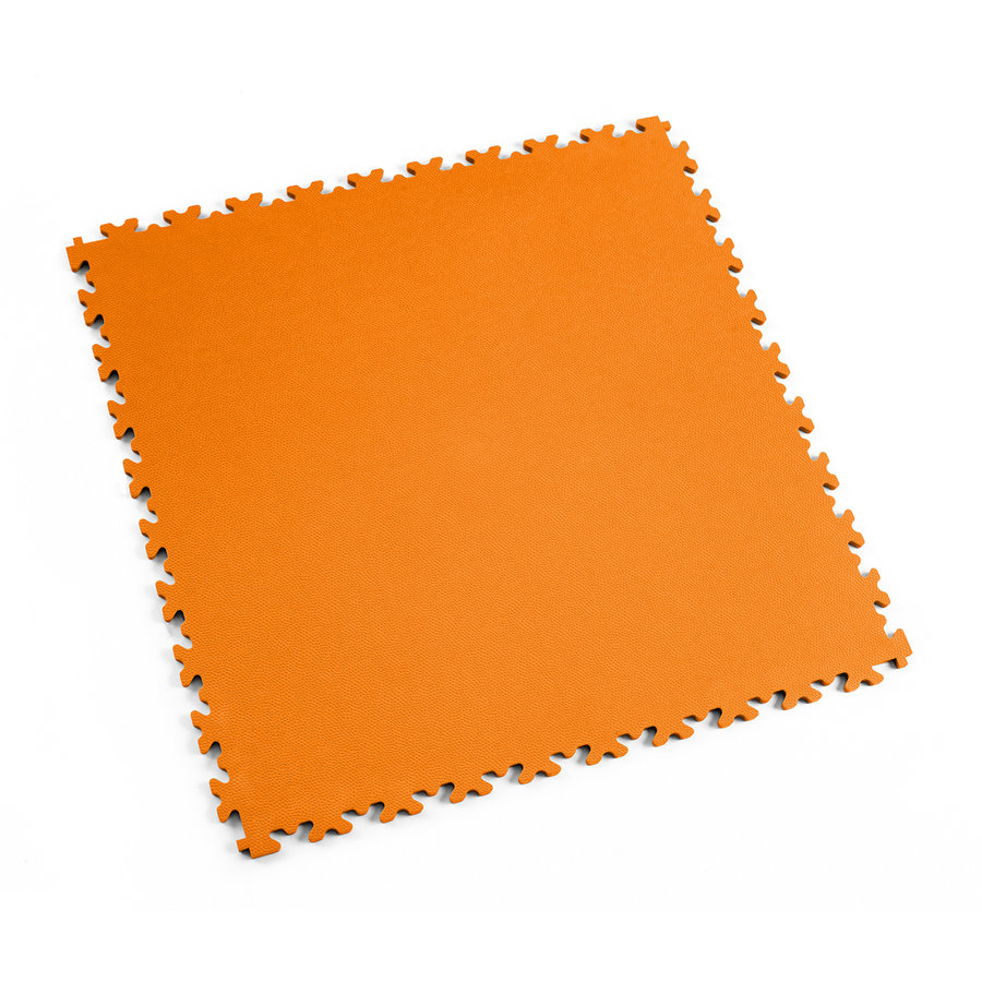 Oranžová PVC vinylová zátěžová dlažba Fortelock Industry Ultra (kůže) - délka 51 cm, šířka 51 cm, výška 1 cm