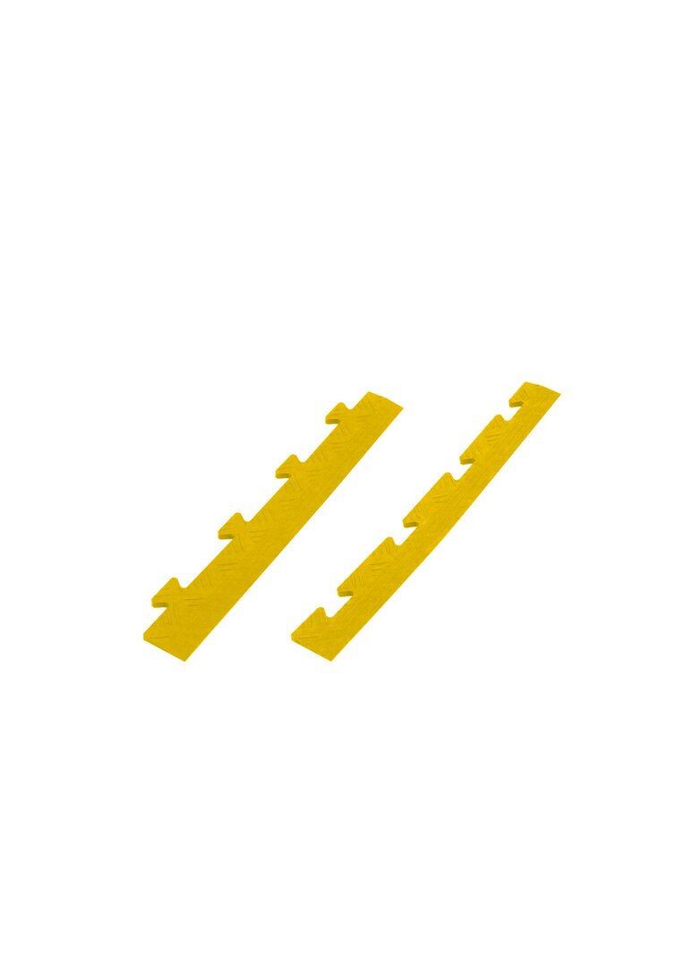 Žlutý PVC vinylový nájezd "samice" pro dlaždice Tenax (checker) - délka 48 cm, šířka 5,1 cm, výška 0,8 cm