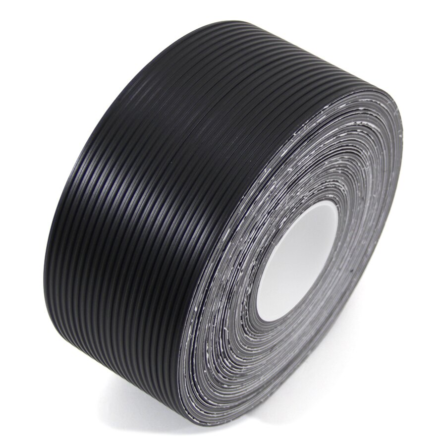 Černá gumová ochranná protiskluzová páska FLOMA Ribbed - délka 9,15 m, šířka 10 cm, tloušťka 1,7 mm