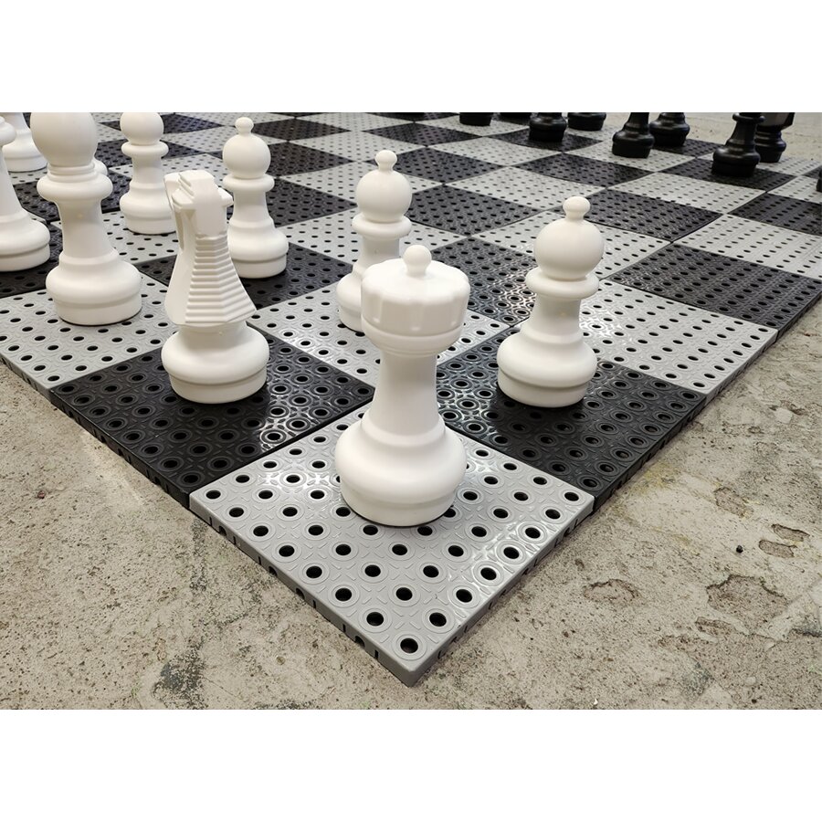 Bílo-černá plastová hra AvaTile Šachy - délka 200 cm, šířka 200 cm, výška 30 cm