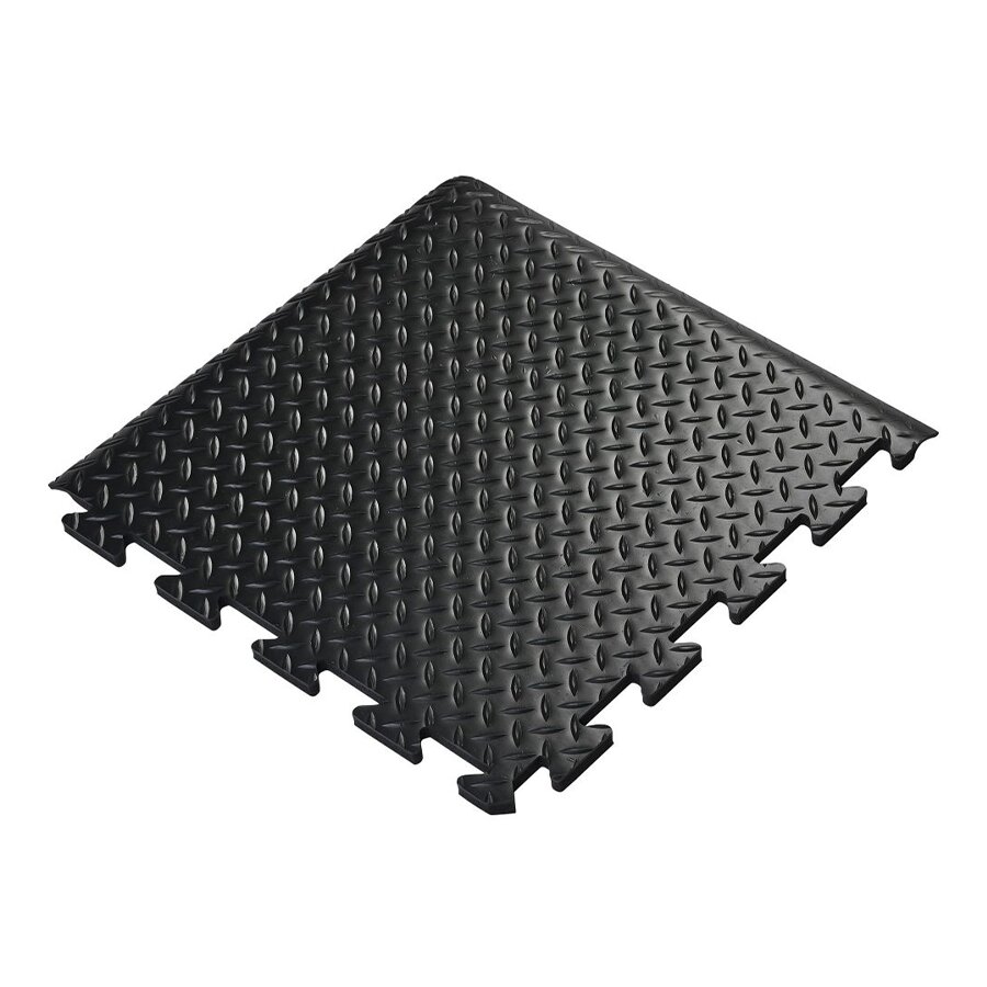 Černá gumová protiúnavová průmyslová dlažba (roh) - 50 x 50 x 1,5 cm