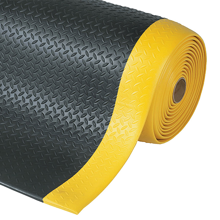 Černo-žlutá protiúnavová průmyslová rohož Diamond, Sof-Tred - 91 x 60 x 1,27 cm
