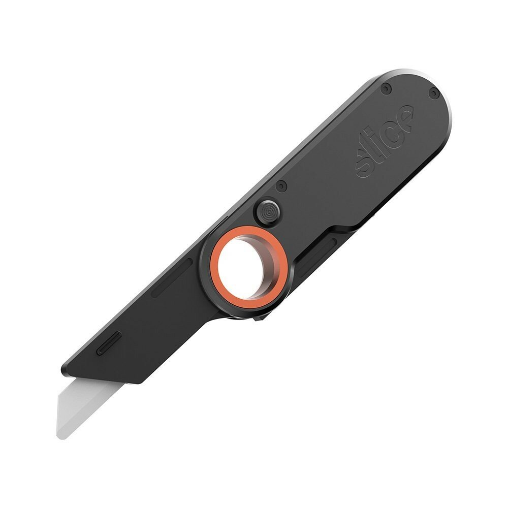 Černo-oranžový plastový skládací univerzální nůž SLICE - délka 11 cm, šířka 3,3 cm, výška 2,1 cm