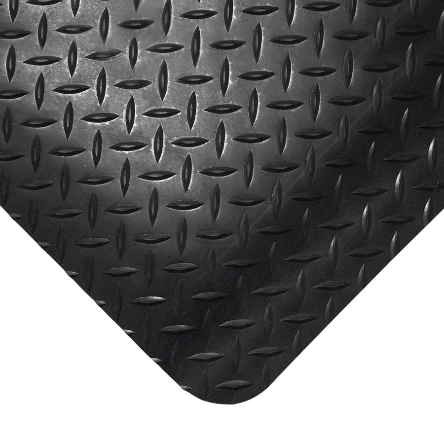 Černá gumová průmyslová protiúnavová rohož - délka 1830 cm, šířka 120 cm a výška 1,4 cm 