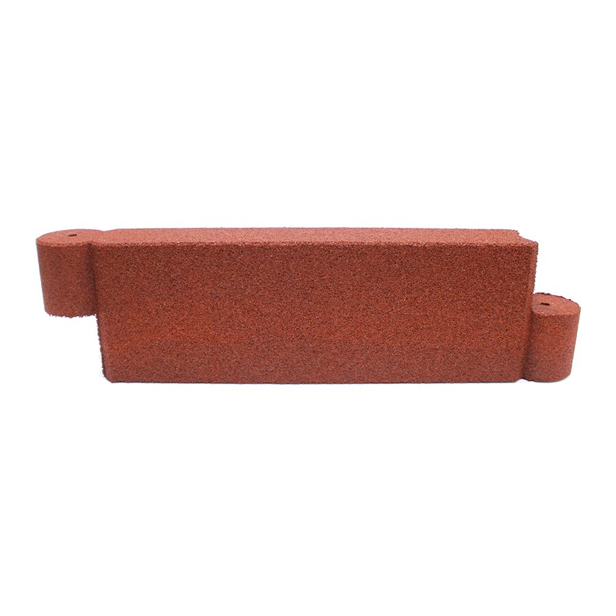 Červený gumový dopadový obrubník OB4 FLOMA - délka 115 cm, šířka 15 cm, výška 30 cm