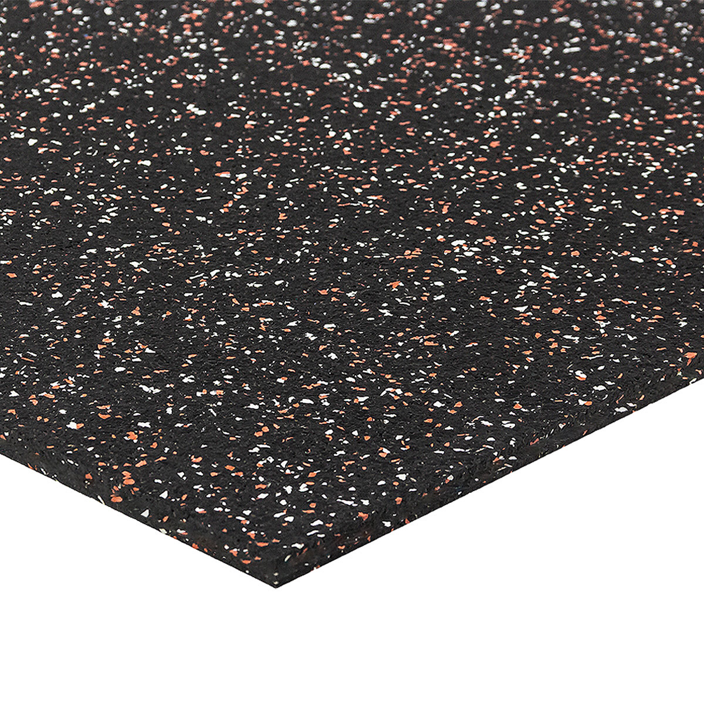 Černo-bílo-červená podlahová guma (puzzle - roh) FLOMA FitFlo SF1050 - délka 50 cm, šířka 50 cm, výška 1 cm