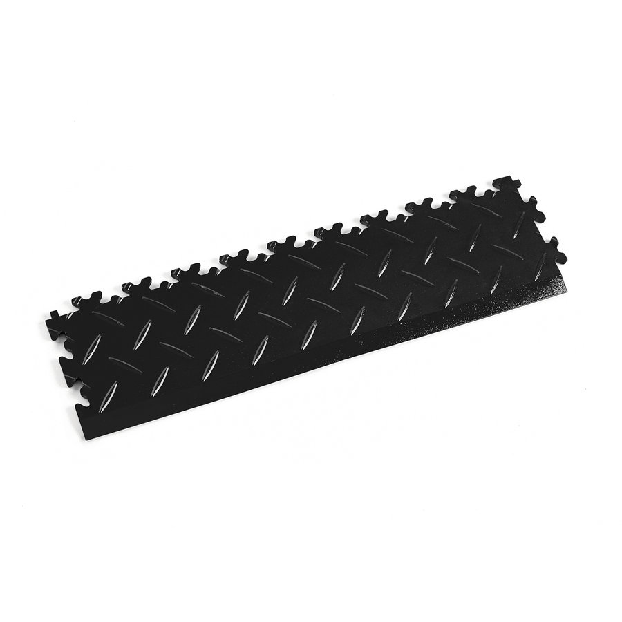 Černý PVC vinylový nájezd Fortelock Industry Ultra (diamant) - délka 51 cm, šířka 14 cm, výška 1 cm