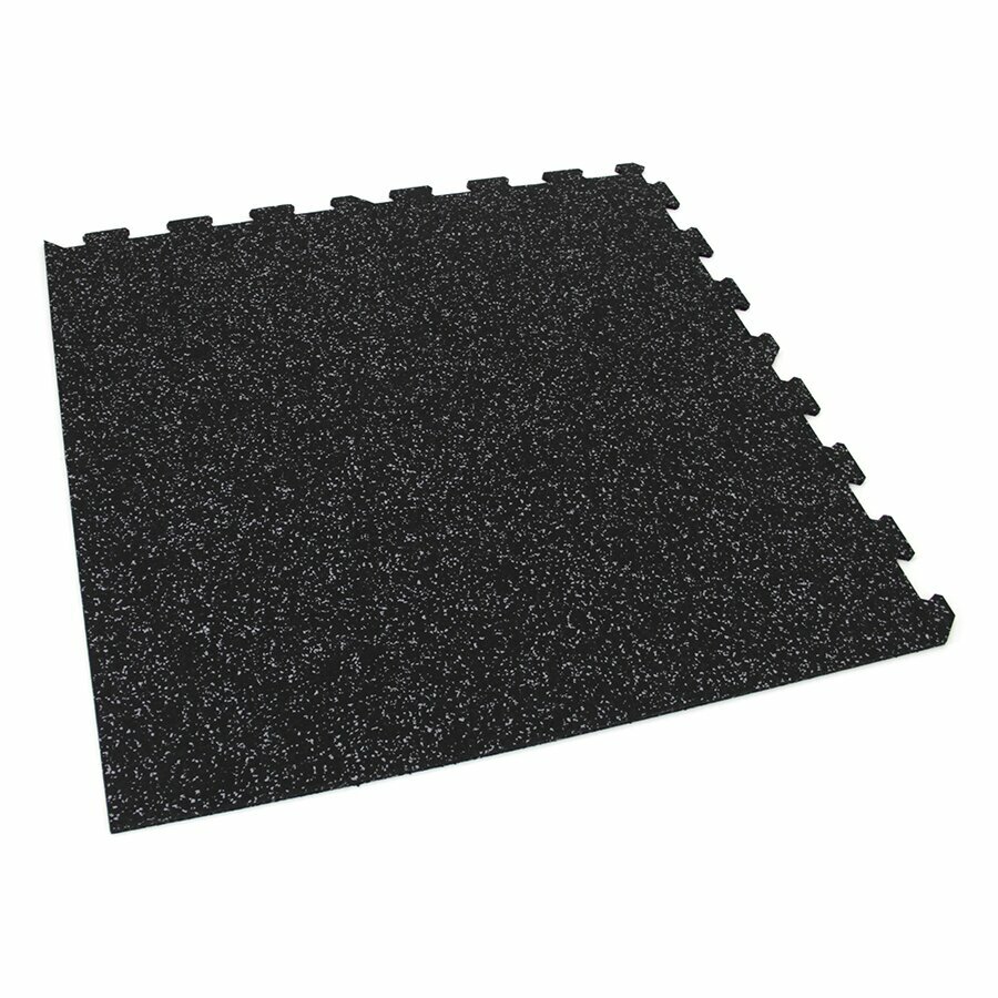 Černo-bílá podlahová guma (puzzle - roh) FLOMA Sandwich - délka 100 cm, šířka 100 cm, výška 1,8 cm