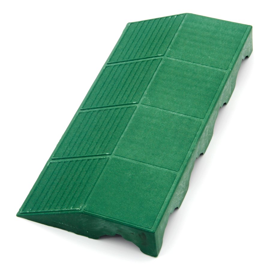 Zelený plastový nájezd "samice" pro terasovou dlažbu Linea Combi - 40 x 19,5 x 4