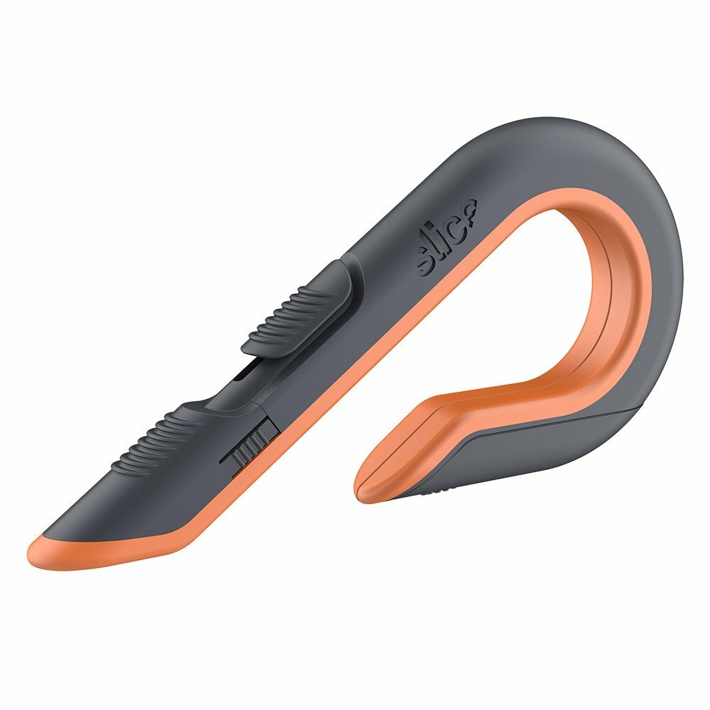 Černo-oranžový plastový polohovatelný nůž na krabice SLICE - délka 17 cm, šířka 8,6 cm, výška 1,8 cm