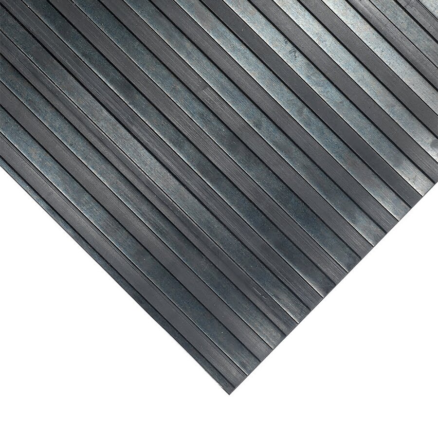 Černá rýhovaná protiskluzová průmyslová rohož COBARIB WIDE - 10 m x 90 cm x 0,6