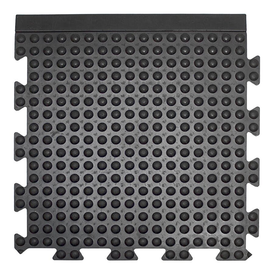 Černá gumová protiúnavová průmyslová dlažba (okraj) - 50 x 50 x 1,35 cm