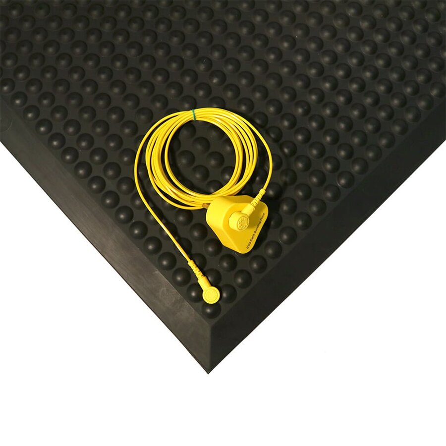 Černá gumová protiúnavová ESD rohož - 90 x 60 x 1,4 cm