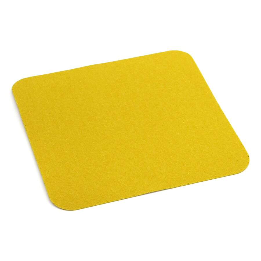 Žlutá korundová protiskluzová páska (dlaždice) FLOMA Standard - 14 x 14 cm a tlo