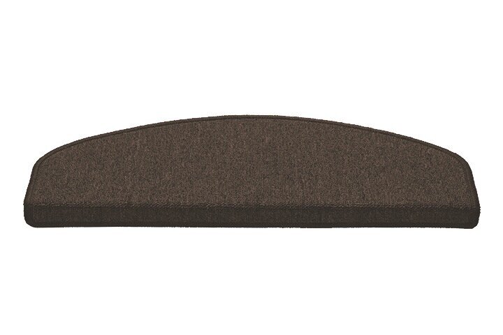 Hnědý kobercový půlkruhový nášlap na schody Paris - délka 25 cm, šířka 65 cm