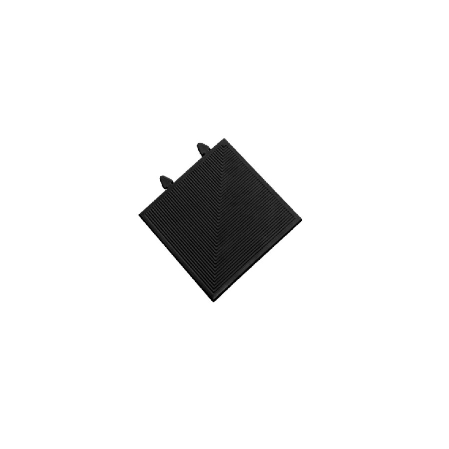 Černá gumová rohová náběhová hrana pro rohože Tough - 18 x 18 x 2 cm