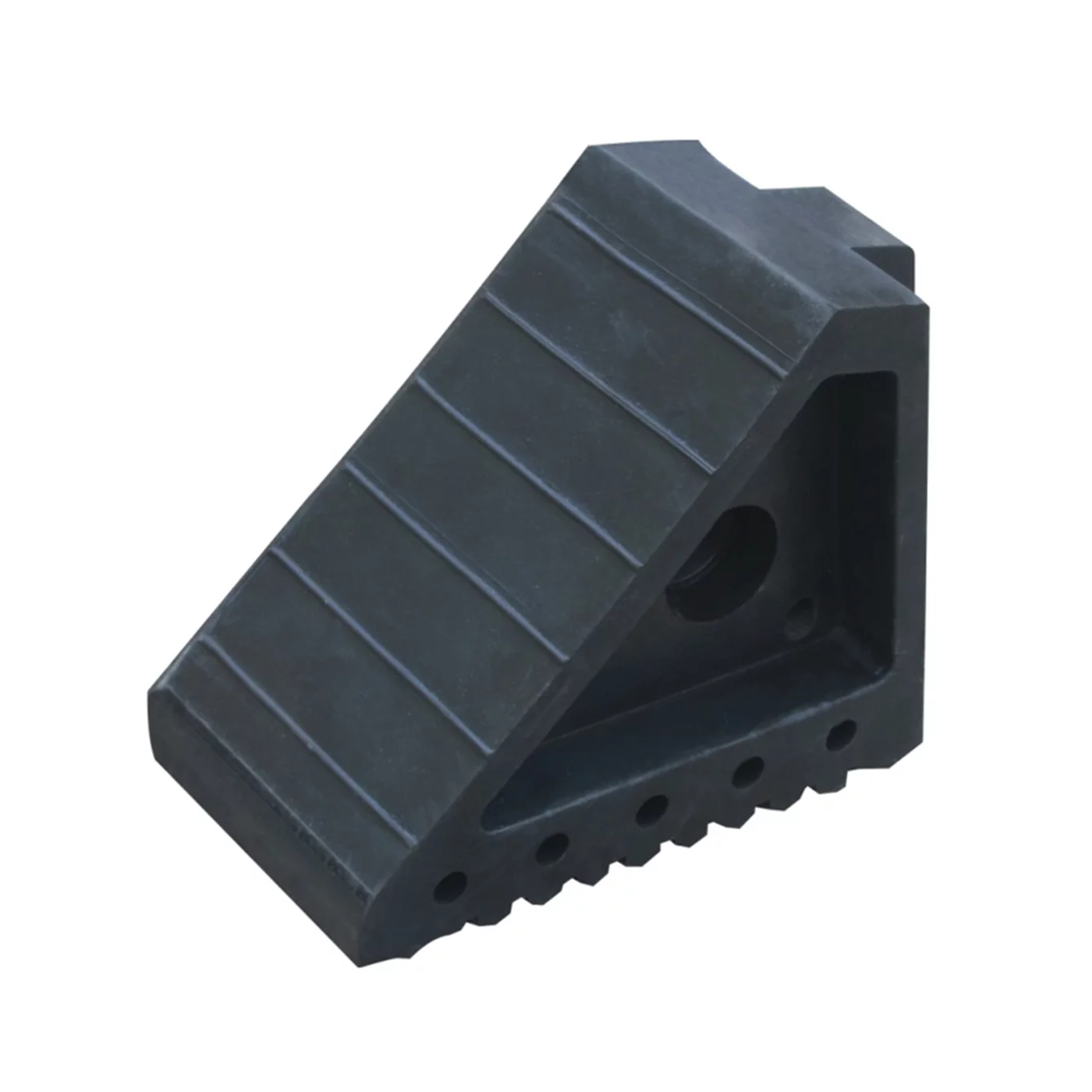 Černý gumový zakládací klín pod kola FLOMA WCF63 - 20 x 10 x 15 cm