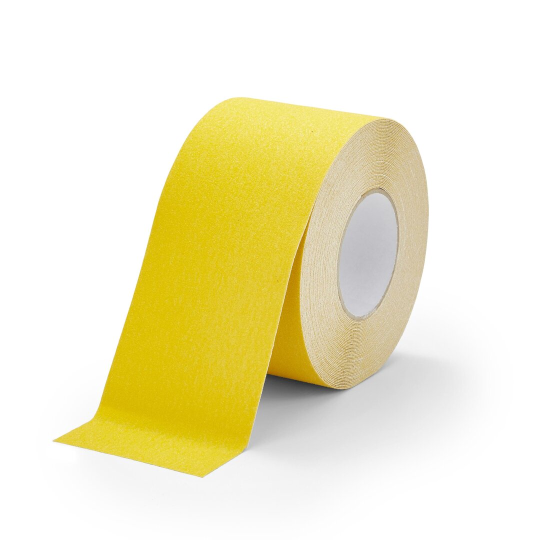 Žlutá korundová protiskluzová páska FLOMA Standard - 18,3 m x 10 cm a tloušťka 0