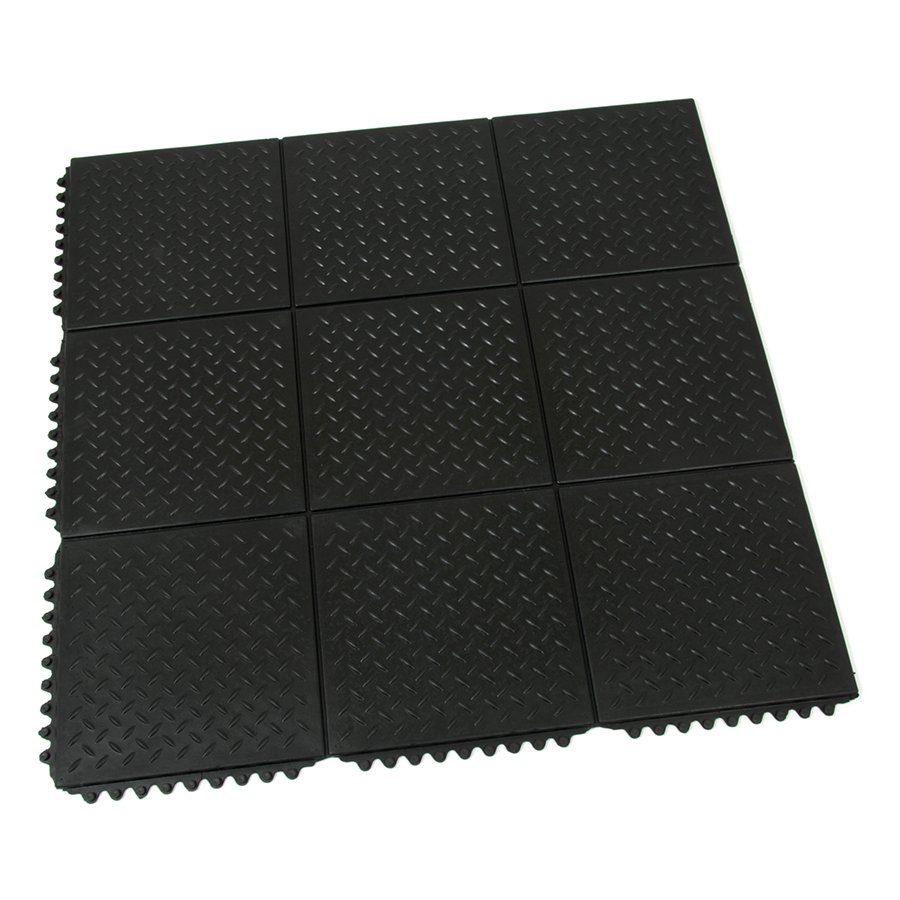 Gumová modulární protiúnavová rohož Diamond Plate Tile, FLOMA - délka 91 cm, šířka 91 cm a výška 1,4 cm 