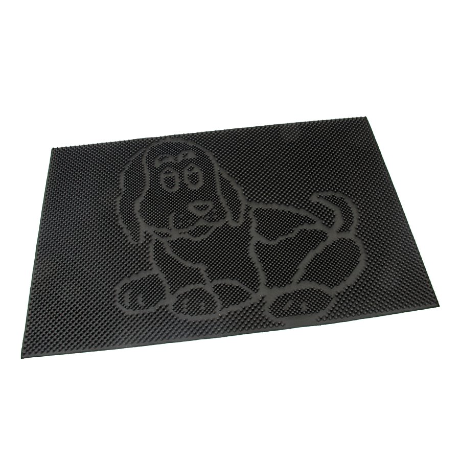 Gumová čistící venkovní vstupní rohož Dog, FLOMA - délka 40 cm, šířka 60 cm a výška 0,8 cm 
