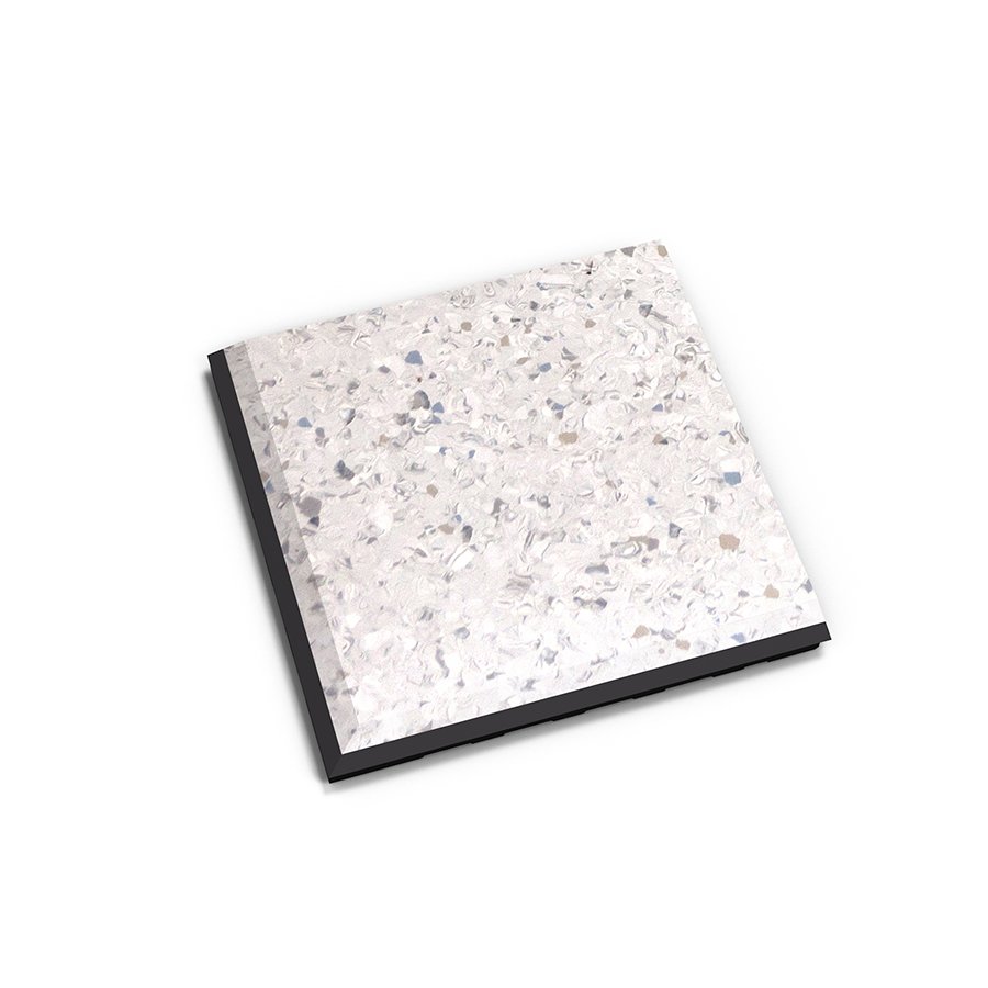Šedý vinylový plastový rohový nájezd "typ C" Solid Decor 2138, Fortelock - délka 14,5 cm, šířka 14,5 cm a výška 0,65 cm