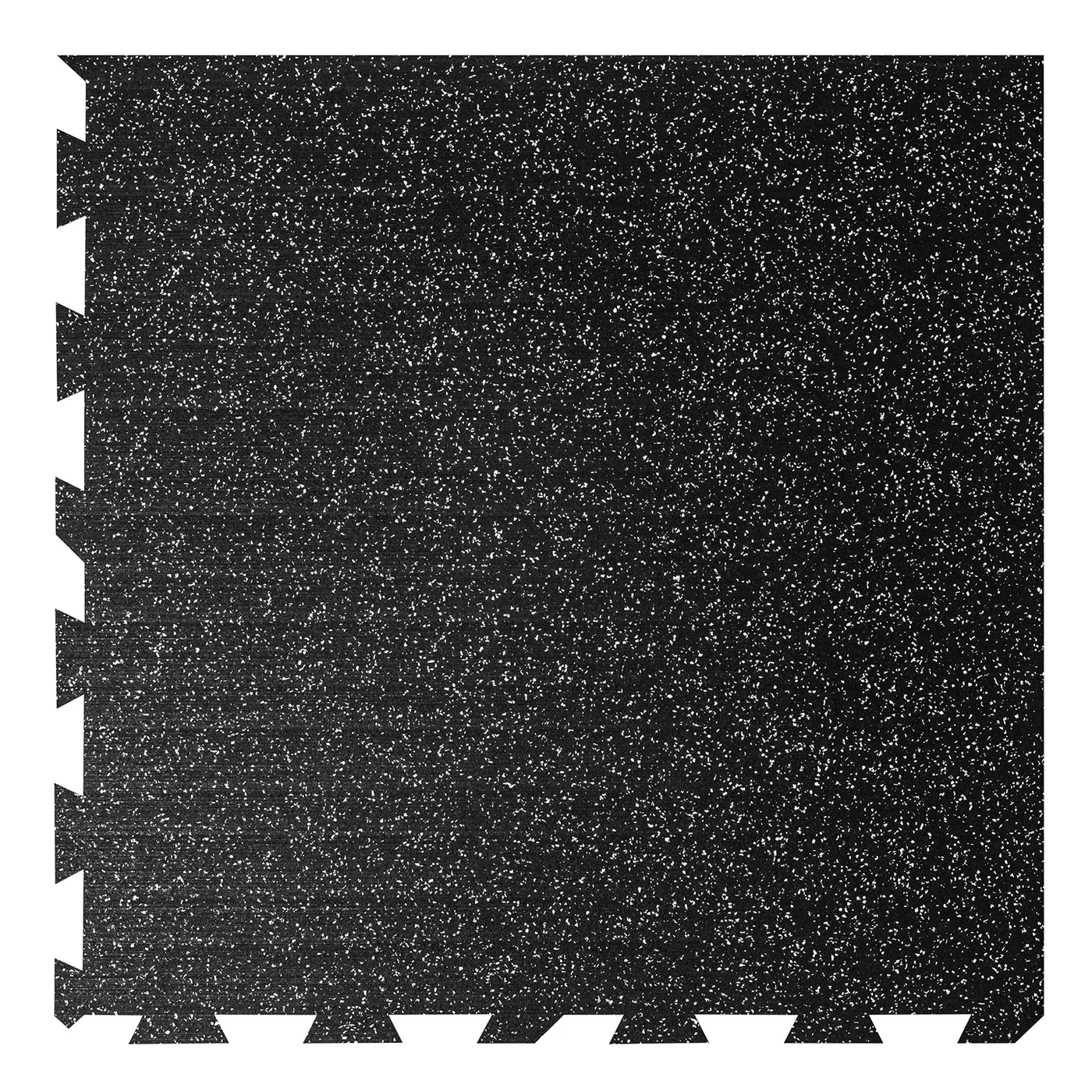 Černo-bílá gumová podlahová deska (puzzle - roh) FLOMA IceFlo SF1100 - délka 100 cm, šířka 100 cm, výška 1 cm