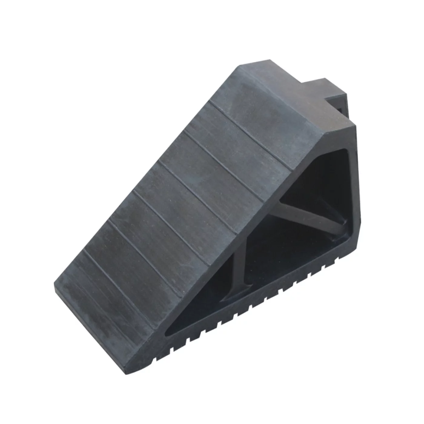 Černý gumový zakládací klín pod kola FLOMA WCF31 - 27 x 12 x 18 cm