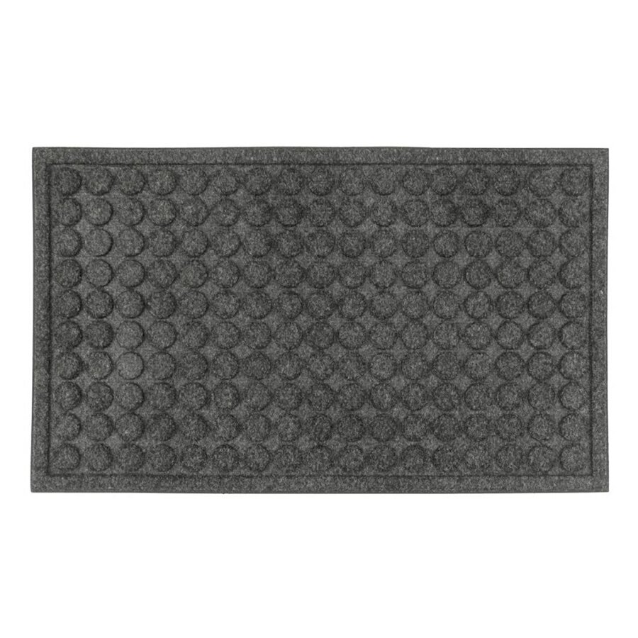 Šedá textilní gumová čistící vstupní rohož FLOMA Rounds - 50 x 80 x 1,1 cm