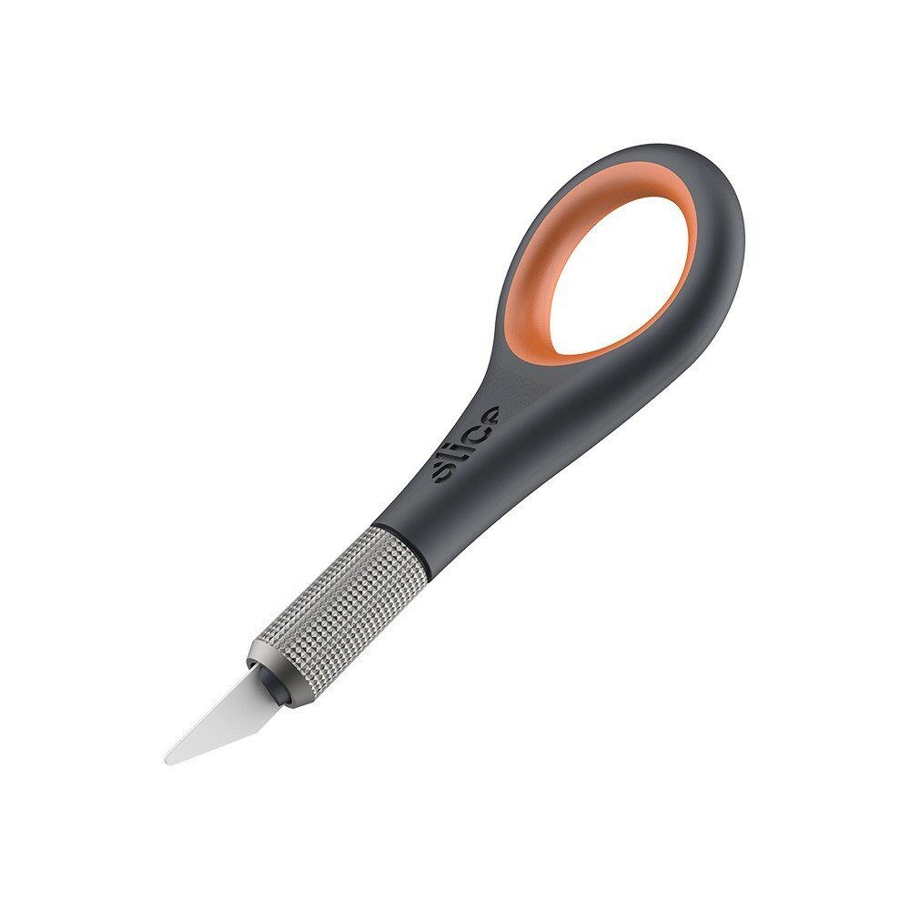 Černo-oranžový kovový přesný nůž SLICE - délka 10,9 cm, šířka 3,8 cm, výška 1,9 cm