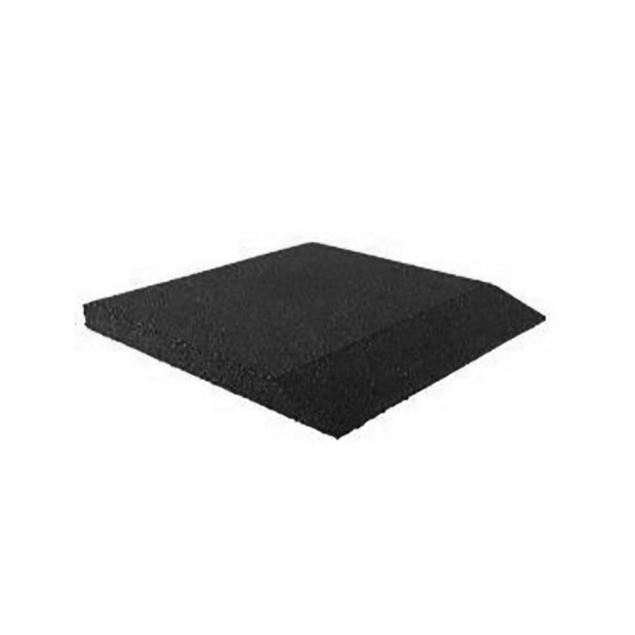 Černá gumová krajová dopadová dlaždice (V65/R00) FLOMA - délka 50 cm, šířka 50 cm a výška 6,5 cm 