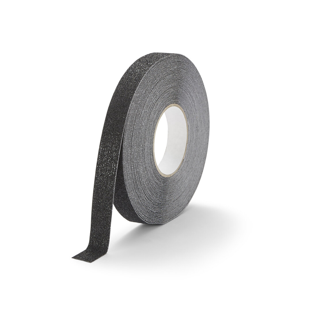 Černá korundová chemicky odolná protiskluzová páska FLOMA Super Chemical Resistant - délka 18,3 m, šířka 2,5 cm, tloušťka 1 mm