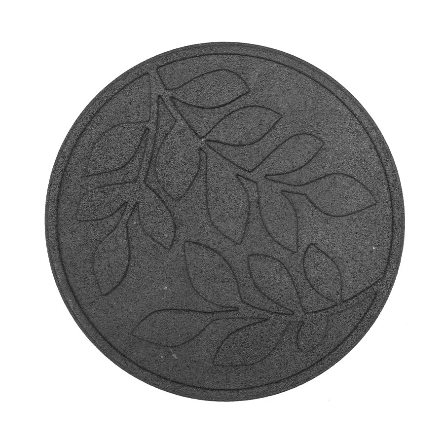 Šedý gumový zahradní nášlap FLOMA Leaves - 45 x 45 x 1,9 cm