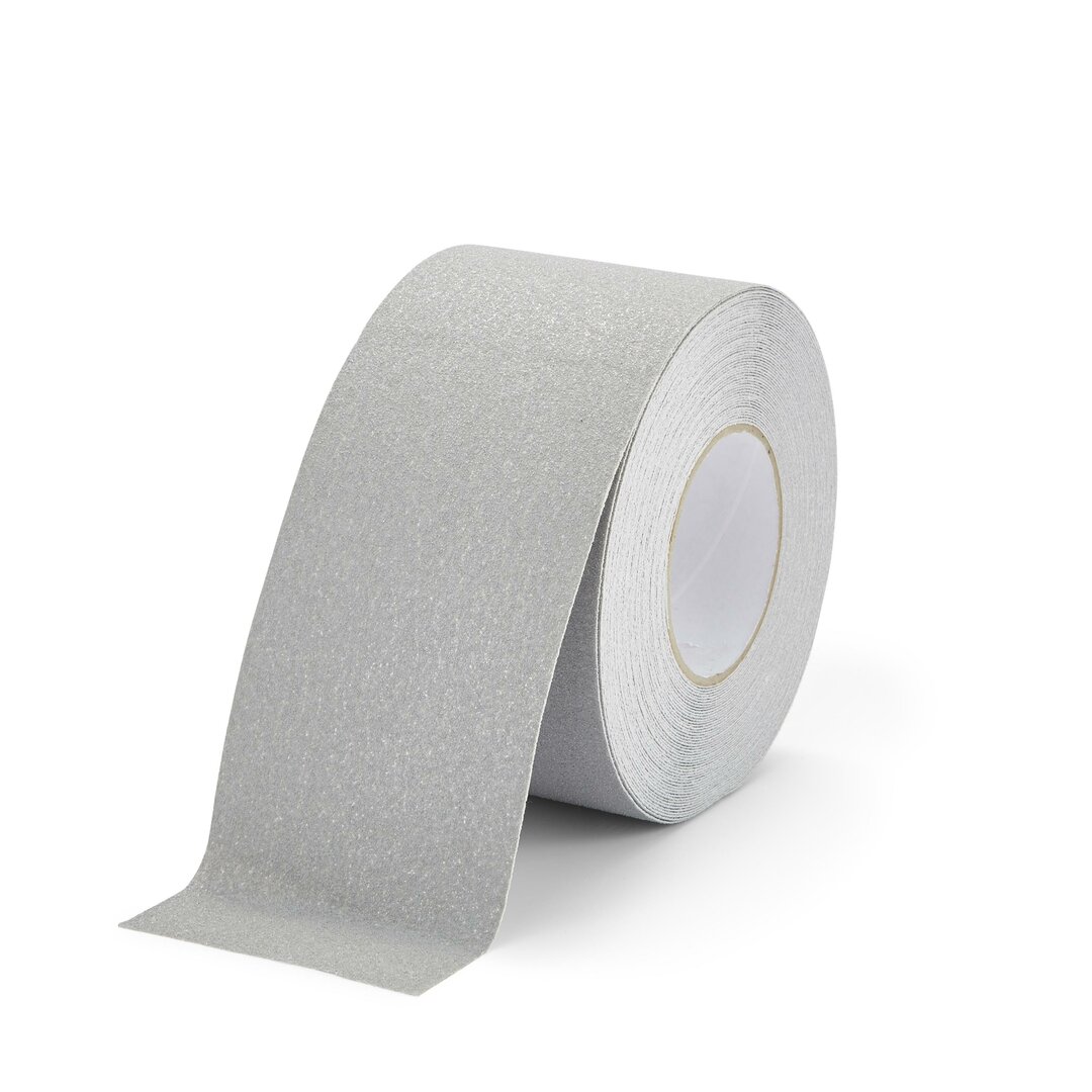 Šedá korundová protiskluzová páska FLOMA Standard - délka 18,3 m, šířka 10 cm, tloušťka 0,7 mm
