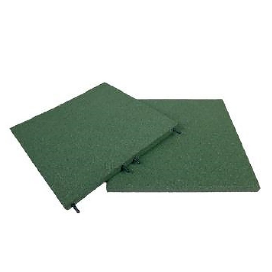 Zelená gumová dopadová dlaždice (V30/R00) FLOMA - délka 100 cm, šířka 100 cm a výška 3 cm 